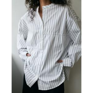 ブラウス シャツ ストライプストレッチシャツ レディース
