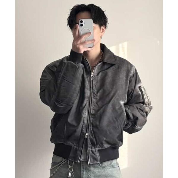 ブルゾン アウター ヴィンテージ加工ファー脱着フライトジャケット メンズ レディース