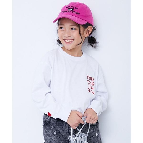 tシャツ 綿100% お洗濯してもよれにくい ガールズワンポイント 長袖Tシャツ キッズ 子供服 女...