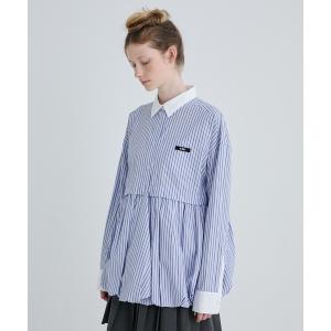 ブラウス シャツ Balloon Hem Big Shirt/バルーンヘムビッグシャツ レディース