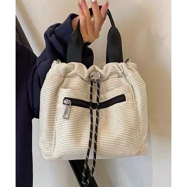 ショルダーバッグ バッグ コーデュロイ 巾着ショルダーバッグ小さめ レディース