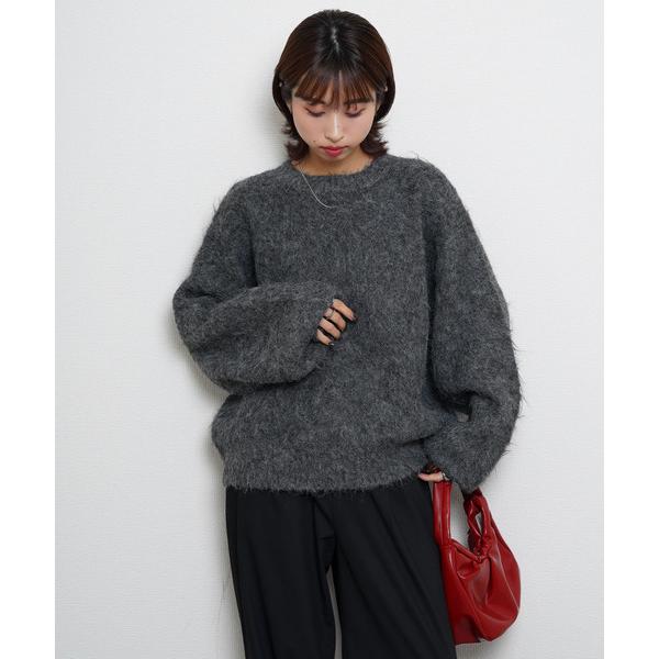 ニット セーター ウールシャギーニットプルオーバー レディース