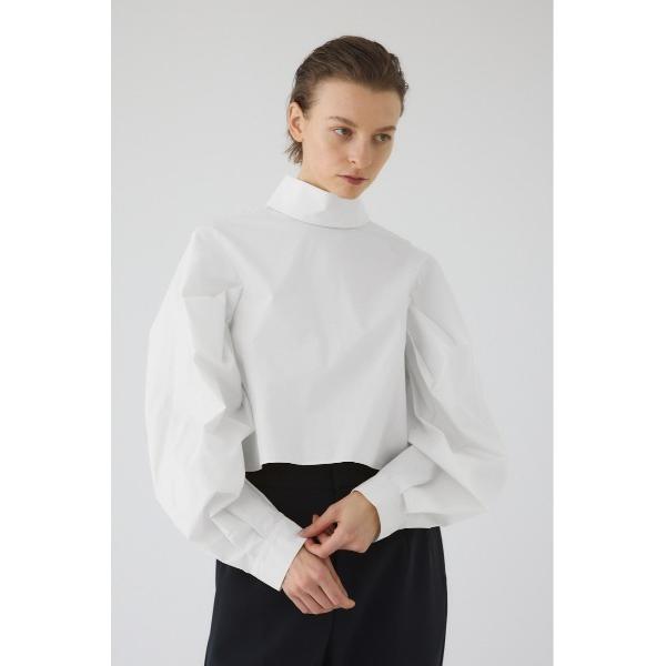ブラウス シャツ Folded neck tuck blouse フォールディッドネックタックブラウ...