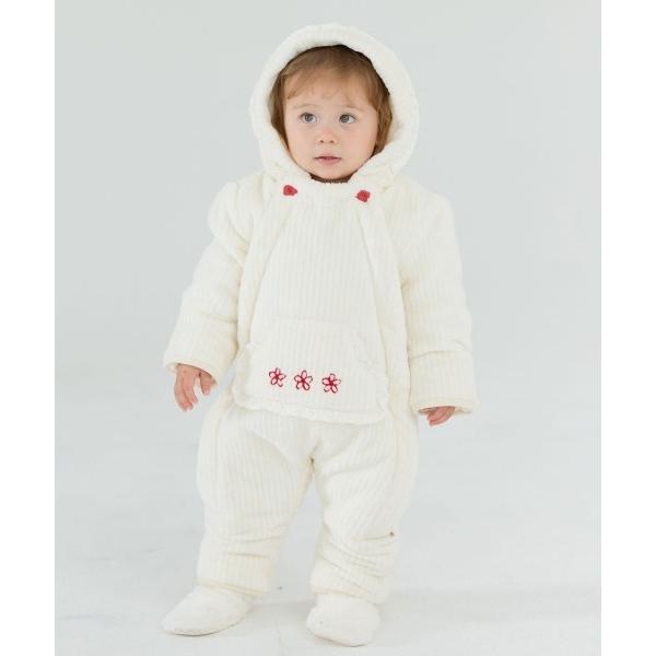 カバーオール アウター ラブミーフェイクファーフード付きカバーオール キッズ 子供服 女の子