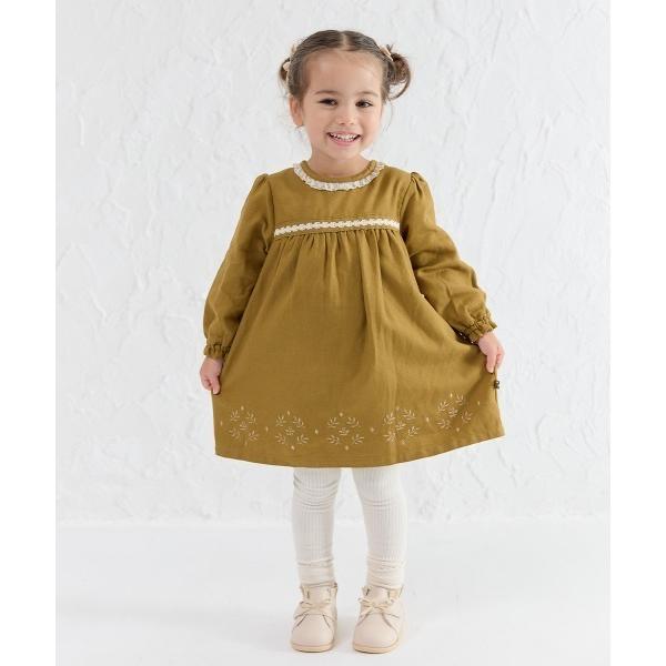 ワンピース フォール刺繍長袖ワンピース キッズ 子供服 女の子