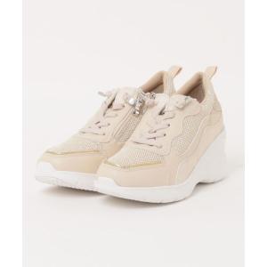 スニーカー 「Round About」サイドジップヒールアップスニーカー(45103D) レディース