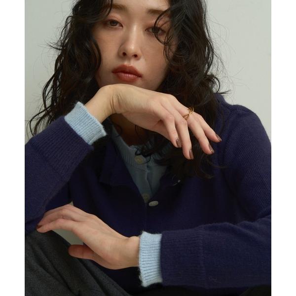 カーディガン Faux layered bi-color cardigan / フェイクレイヤードバ...