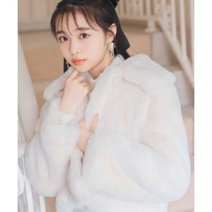 ブルゾン アウター ステンカラーエコファーショートジャケット レディース