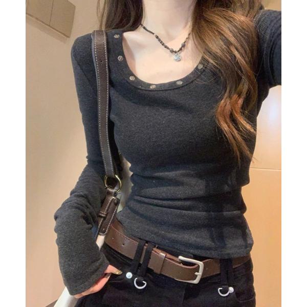 tシャツ スタッズ クルーネック カットソー レディース メンズ