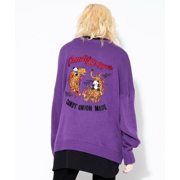 「Candy Stripper」 長袖ニット 2 パープル レディース