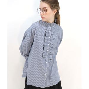 「haupia」 半袖ブラウス MEDIUM ブルー レディース