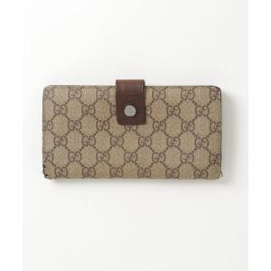 「GUCCI」 GGスプリーム Wホック 長財布 - ベージュ レディース