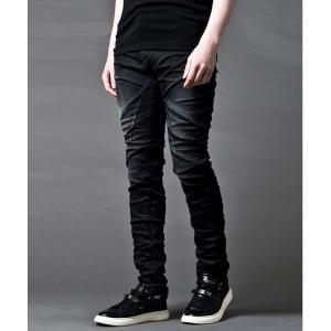 「JOHNNY WOLF」 スキニーデニムパンツ 3/L ブラック メンズ