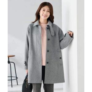 コート アウター ステンカラーミディコート レディース