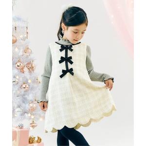 ワンピース ツイードリボンジャンスカ＿アプレレクールマシェリ_ジュニア対応 キッズ 子供服 女の子
