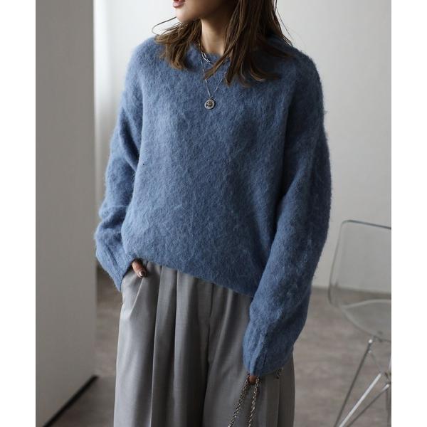 「Bonjour Sagan」 長袖ニット FREE ブルーグレー レディース