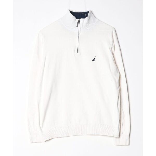 「NAUTICA」 長袖ニット M ホワイト メンズ