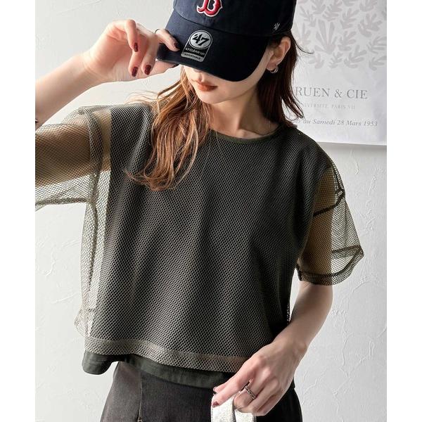「Java」 半袖カットソー LARGE チャコール レディース