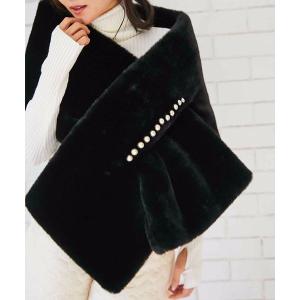 「M y u」 ストール FREE ブラック レディース