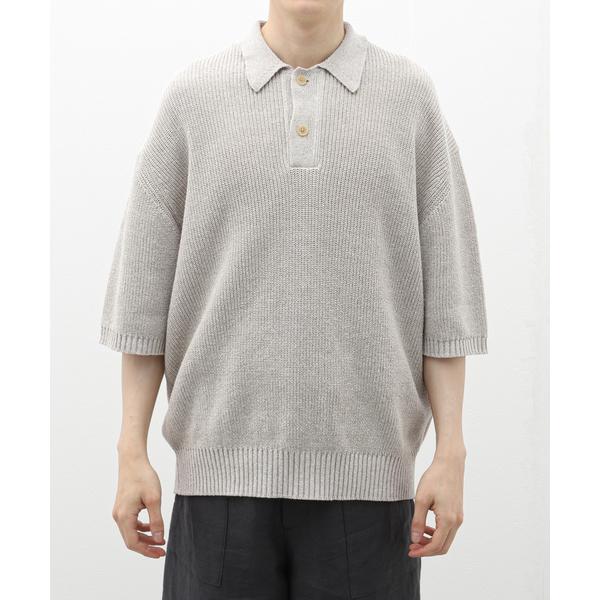 「EDIFICE」 半袖ニット LARGE アイボリー メンズ