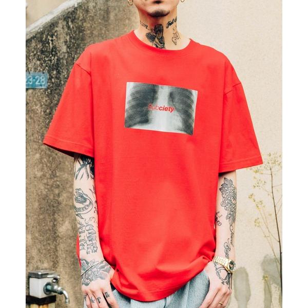 「Subciety」 半袖Tシャツ X-LARGE レッド メンズ