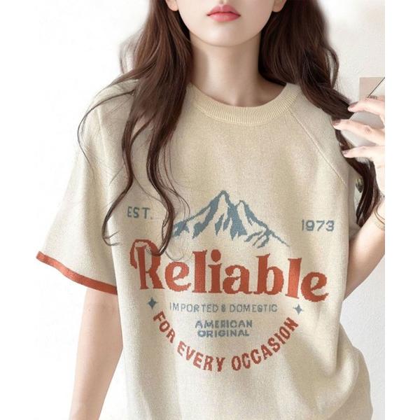 「Java」 半袖ニット SMALL ベージュ レディース