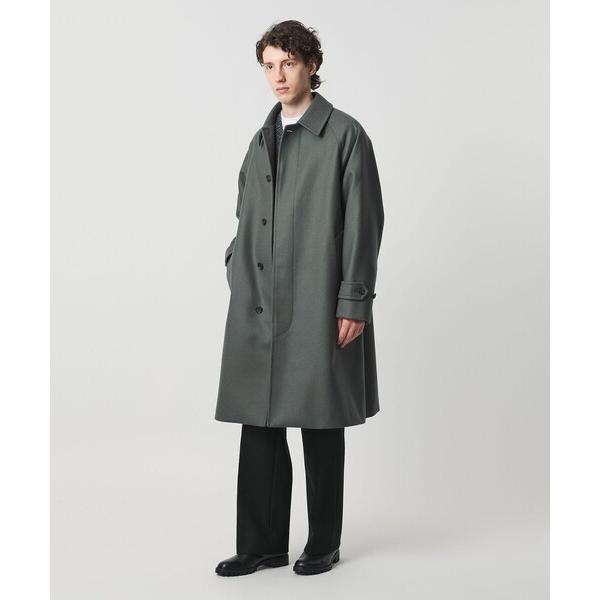ステンカラーコート コート ウーステッドメルトン バルマカーンコート メンズ