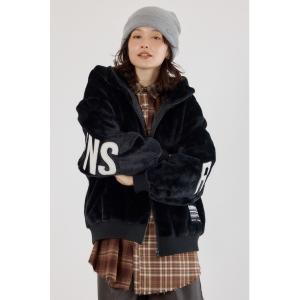 ブルゾン アウター ロゴパッチエコファーブルゾン レディース