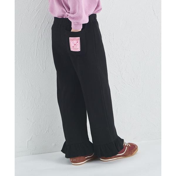 パンツ 「ぬくふわ」ガールズ 裾フリル 裏起毛 リラックスパンツ キッズ 子供服 女の子