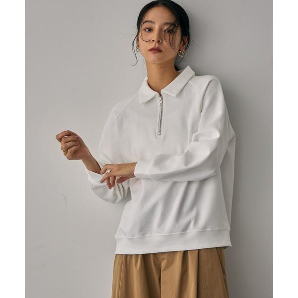 トレーナー スウェット スムースハーフジッププルオーバー レディース