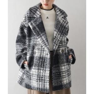 コート アウター リングボアチェックＢＩＧジャケット レディース