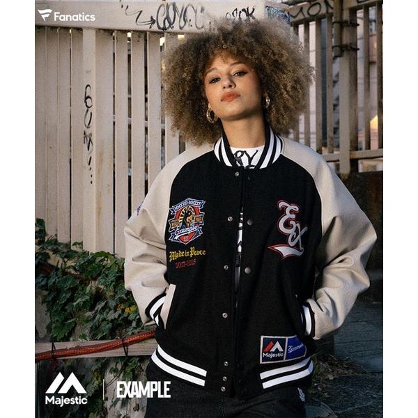 スタジャン MAJESTIC x EXAMPLE VARSITY JACKET メンズ レディース