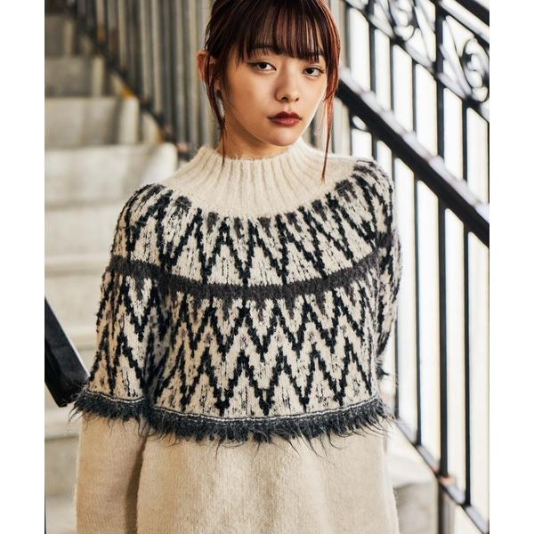 ニット セーター モヘヤタッチノルディックニット 622016 レディース