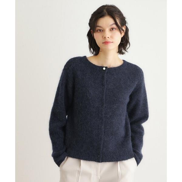 カーディガン 「人気デザイン！アルパカ混／ビジュー付き」ニットカーディガン レディース