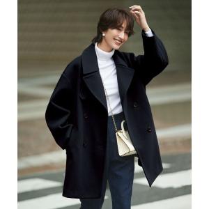 ピーコート pコート ＩＥＤＩＴ　メルトンライクカットソーでらくちんな　こなれシルエットの洗練Ｐコート「ネイビー」 レディース