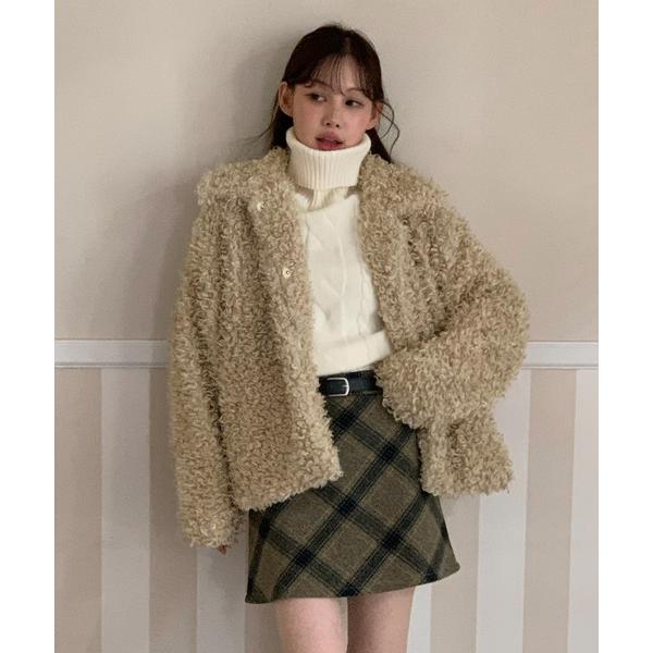 ブルゾン アウター ラテプードルファーコート レディース