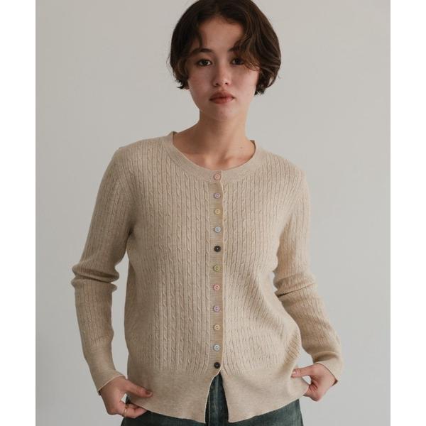 カーディガン カラフルボタン カーディガン レディース