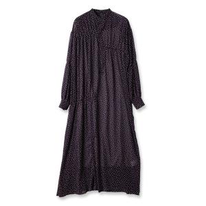 「mintdesigns」 長袖ワンピース 2 ネイビー レディース