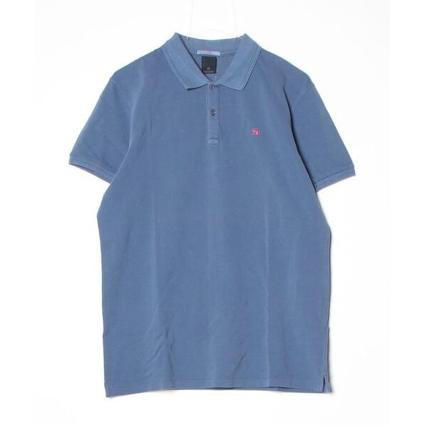 「SCOTCH&amp;SODA」 ワンポイント半袖ポロシャツ L ブルー メンズ