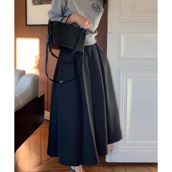 スカート タックデザイン ボリュームスカート
