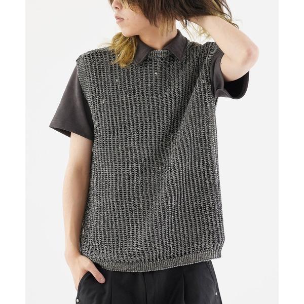 「Theater code」 ノースリーブニット M ブラック メンズ