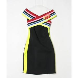 「FENDI」 ボーダー柄ノースリーブワンピース X-SMALL ブラック レディース