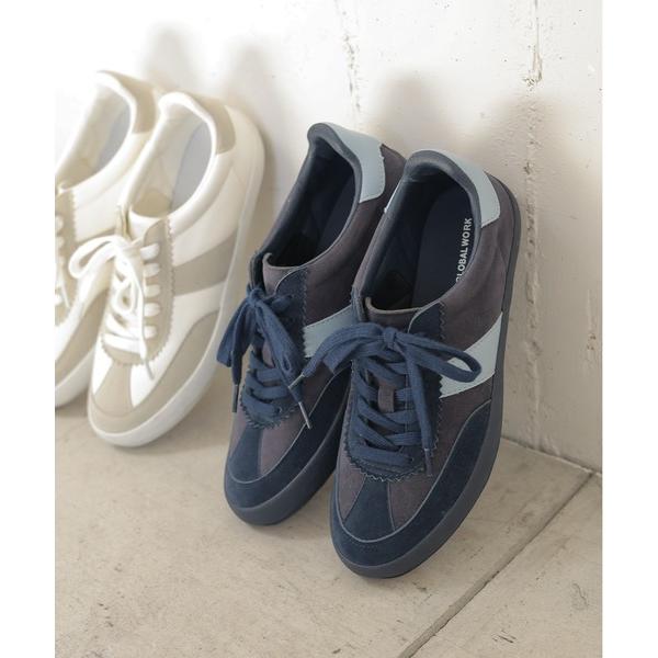「GLOBAL WORK」 ローカットスニーカー LARGE ネイビー レディース