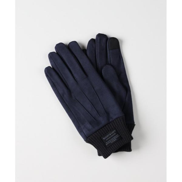 手袋 「BACK NUMBER」フェイクスエードグローブ 起毛感 ミニマルシャープ リブ袖口 メンズ