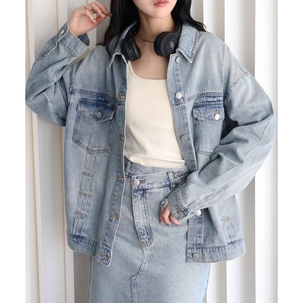 デニムジャケット gジャン 「 YENNA Original Jeans 」ビックシルエットタックデ...