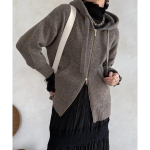 カーディガン ホイップヤーンジップフーディー レディース