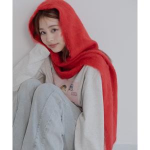 マフラー ストール モヘアフードマフラー レディース