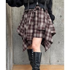 スカート チェック柄ラップ風ミニスカート : ZOZOTOWN Yahoo!店 - 通販