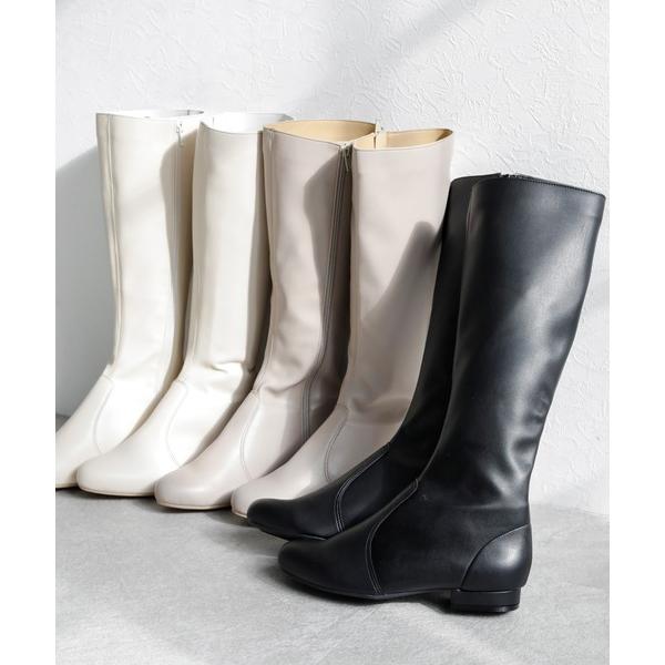 ブーツ ラウンドトゥ ストレッチ ロングブーツ「日本製」 レディース