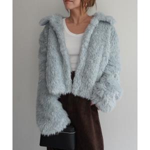 ブルゾン アウター ステンカラーファーショートブルゾン レディース